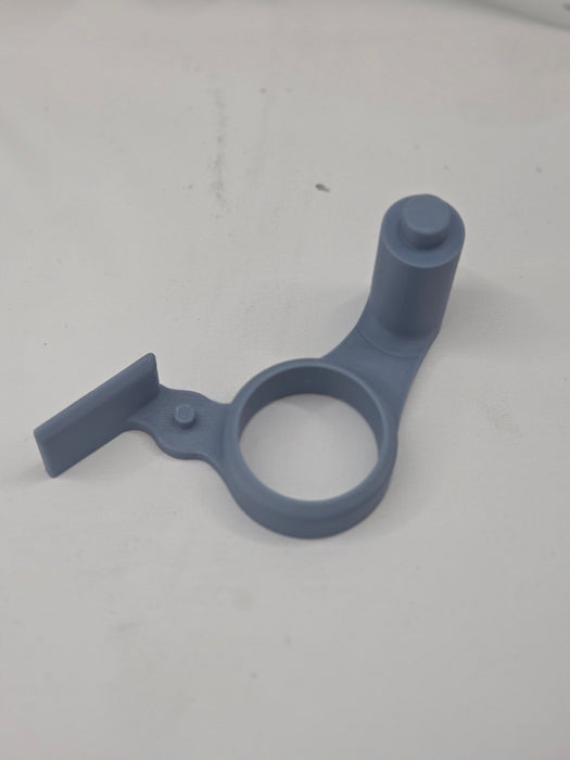 close up of 3d printed fitting jig with white background