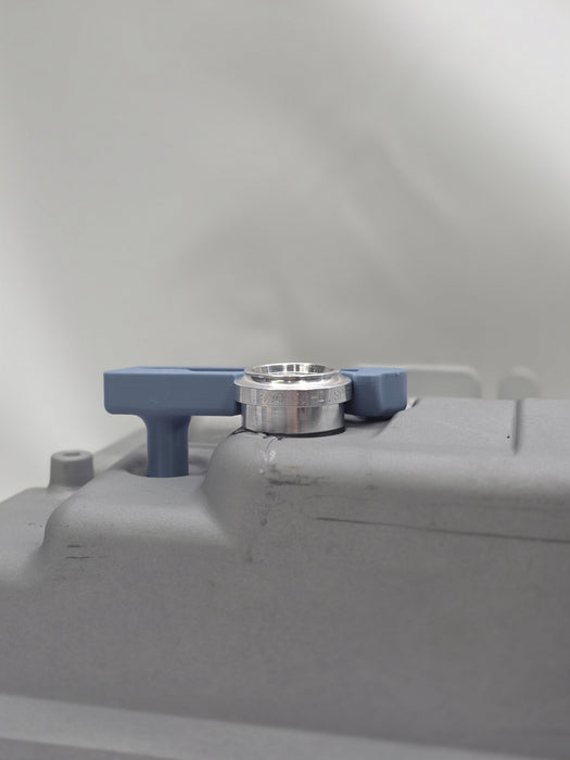 close up of weld on and fitting jig with white background