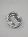 close up of internal side of  cast engine piston head on white background