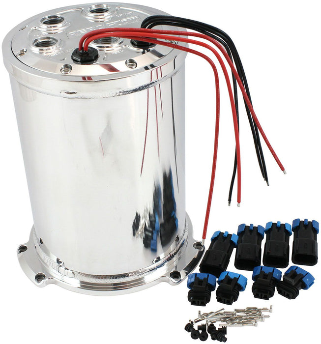 Triple EFI Fuel Pump Round Surge Tank - Polished AF77-4056