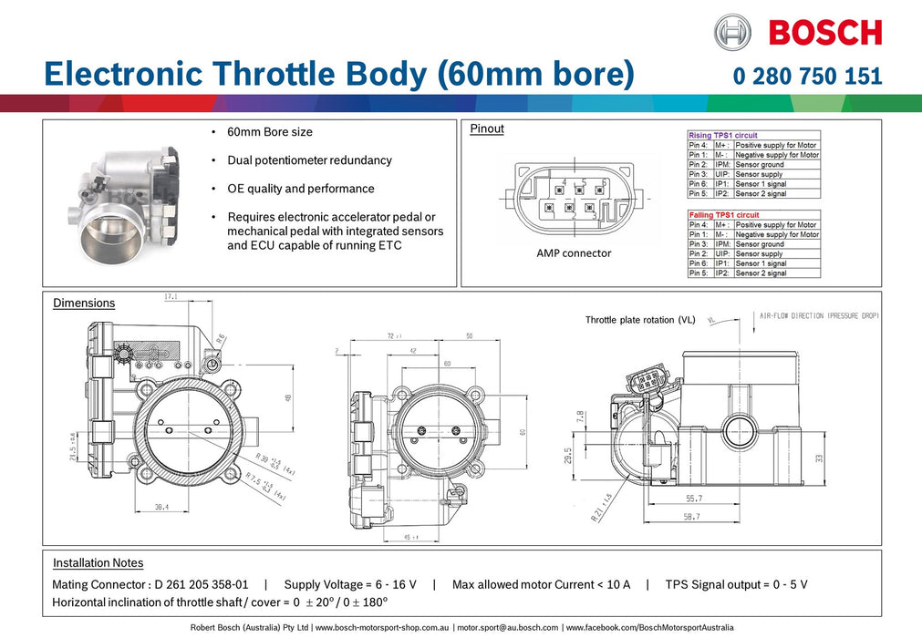 Bosch 60mm Drive By Wire Throttle Body