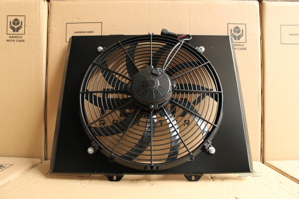 Holden VB-VC-VH-VK V8 Custom Shroud & 16" Spal 3000CFM Fan.