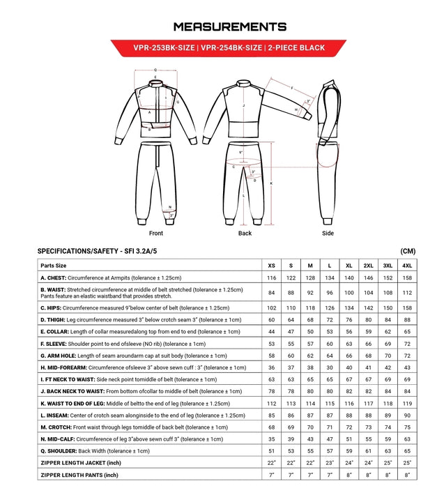 RACEWORKS RACE SUIT 2PC 2LAYER SFI APPROVED