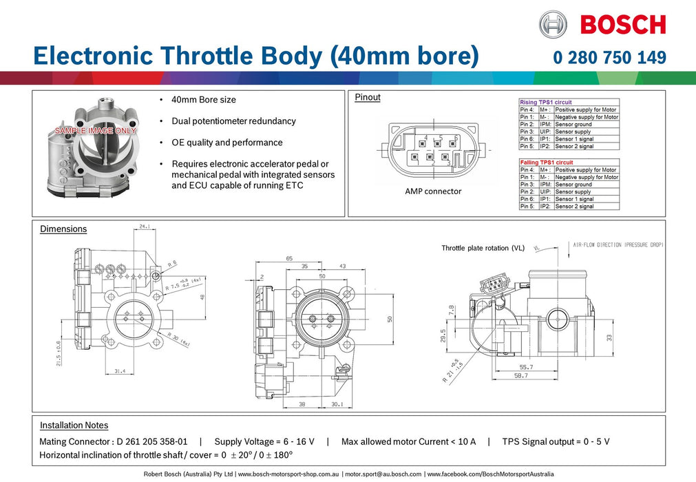 Bosch 40mm Drive By Wire Throttle Body