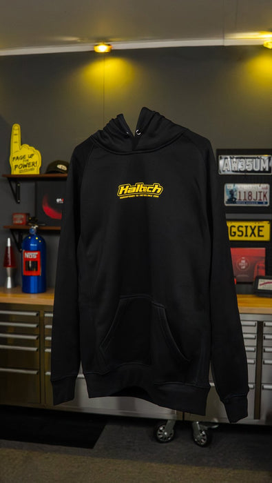 Haltech "Classic" Hoodie Black with Yellow Logo
Size: 3XL