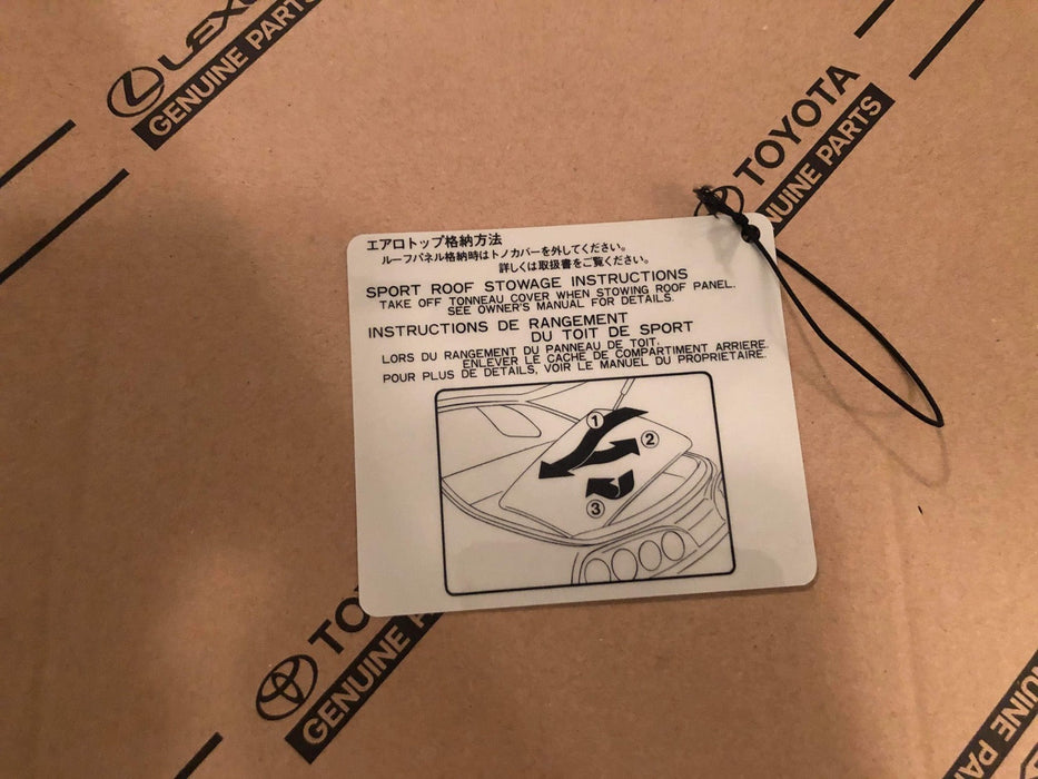 Genuine Toyota JZA80 Supra Roof Storage Label Card - 63298-14010