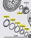 Genuine Toyota R154 Pressure Plate Washers & Circlips