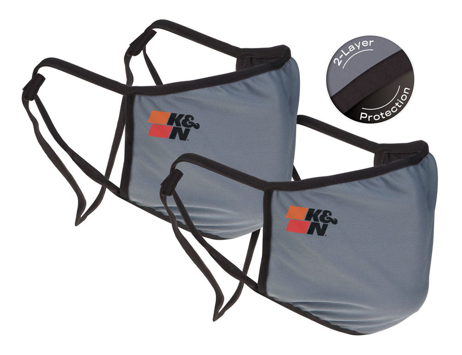 K&N - 88-0520G K&N Face Cover 2 Layer, Gray, 2 Pack