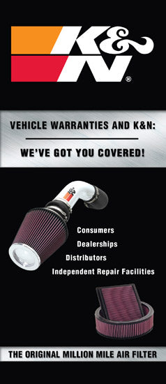 K&N - 89-11835-1 K&N Tri-Fold Mini; Warranty Brochure; 8.5" X  3-5/8"