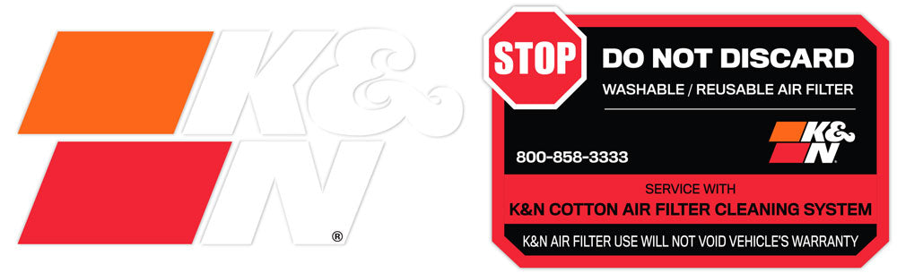 K&N Decal/Sticker White Large PN: 89-16181 - Tick Performance, Inc.