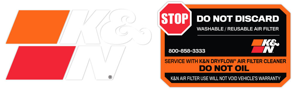 K&N 89-11689 Decal; 8-1/4 X 4-1/4 K&N Logo White