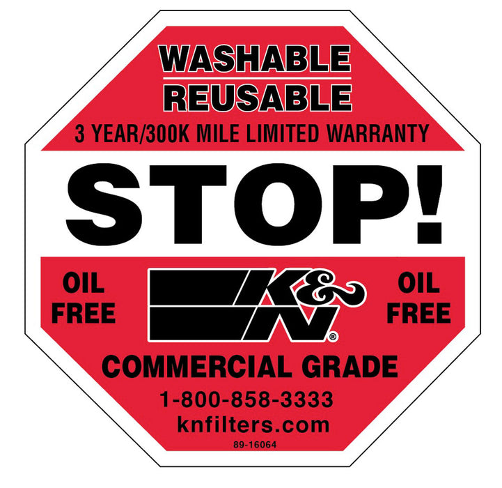 K&N - 89-16064 K&N Decal/Sticker Stop