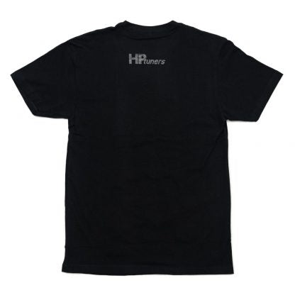 HP Tuners - HP TUNERS, T-SHIRT VERTICAL - BLACK WITH METALLIC LOGO - MEDIUM