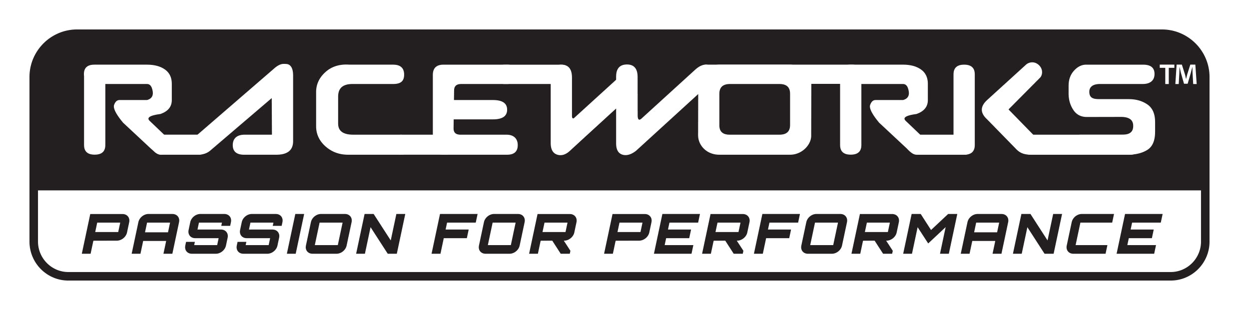 Raceworks Passion For Performance Sticker B&W 400Mm X 90Mm