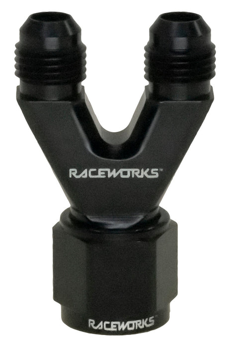 Straight Y-Block 2X AN-6 Male Flare AN-8 Female AN Swivel