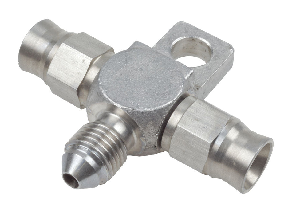 An-3 2X Ptfe Hose Ends With 1X Male An Tee With Bracket Ss