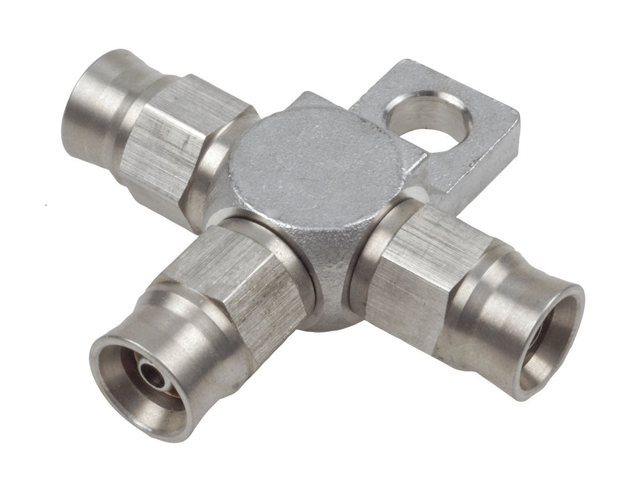 An-3 Ptfe Hose End Tee With Bracket Ss
