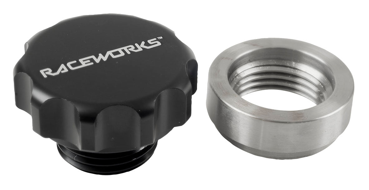 Weld On Steel Diff Filler With Black Aluminium Male Cap 1In