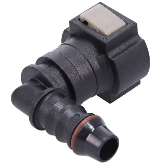 Gm Female Efi 90Deg Adaptor 3/8 Tube To 3/8 Barb Plastic