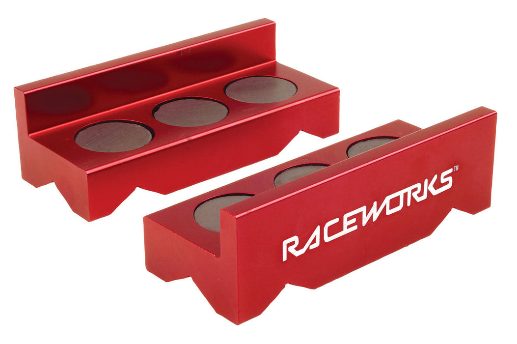 Billet Aluminium Vice Jaws (Red)
