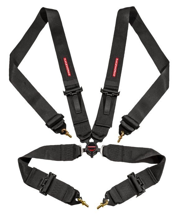 Black 4Point Cam Lock Harness, Fia Approved, 3In Belts, Bmh & She