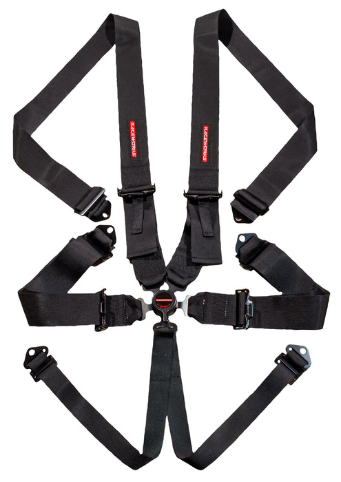Black 6Point Cam Lock Harness, Sfi Approved, 3In Belts, Bmh & Bie